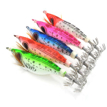 Load image into Gallery viewer, 5pcs 10cm luminous squid jigs 3D big eyes