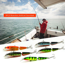Load image into Gallery viewer, 5PCS 10.5cm/9.6g Bisection Plastic Jointed Fishing Lure
