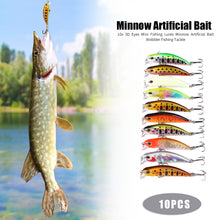 Load image into Gallery viewer, 10pcs 3D Imitation Eyes Mini Minnow Artificial Bait Lure