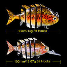 Load image into Gallery viewer, 6pcs/lot Multi Jointed Lifelike Mixed Set Bass Lures