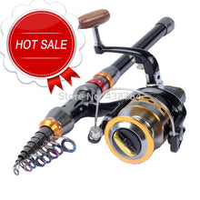 Load image into Gallery viewer, Carbon Fiber Telescopic Fishing Rod. Spinning Reel Included
