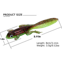 Load image into Gallery viewer, Tadpole Fishing Lure 6pc set Soft Silicone Bait 8cm 3.5g