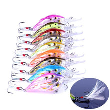 Load image into Gallery viewer, 9pc Group Fish Bait Bionic Fishing Lure 7.5CM-9G- # 6 feather hook