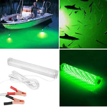 Load image into Gallery viewer, 12V 30W 150SMD LED Green Underwater Fishing Lamp With 5M Wire Cable.