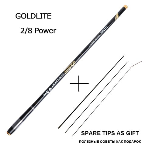 GOLDLITE 3.6-7.2M Carbon fiber telescopic fishing rods for stream fish – The Fishing Nook GOLDLITE 3.6-7.2M Carbon fiber telescopic fishing rods for stream fish – The Fishing Nook