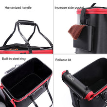 Load image into Gallery viewer, Portable Live Bait Foldable Fishing Bucket