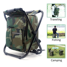 Load image into Gallery viewer, Backpack Folding Fishing Chair With Cooler Built In