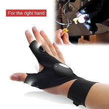 Load image into Gallery viewer, Flashlight Gloves. Left/ Right With Half Fingers. Perfect For Handling Fish At night.