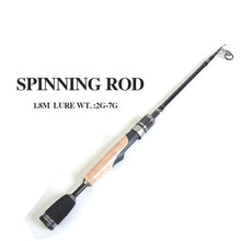 Load image into Gallery viewer, Telescopic fishing rod 1.8m 2g-7g Spinning or Casting Rod with Case