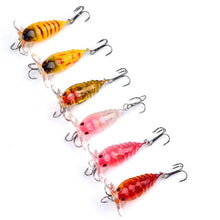 Load image into Gallery viewer, 6 pc Set Bass Baits Top Water Cicada Lure