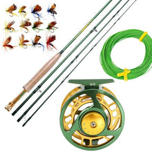Load image into Gallery viewer, All In One Fly Rod and Fly Reel Combo with Fishing Line and Flies Gift Set