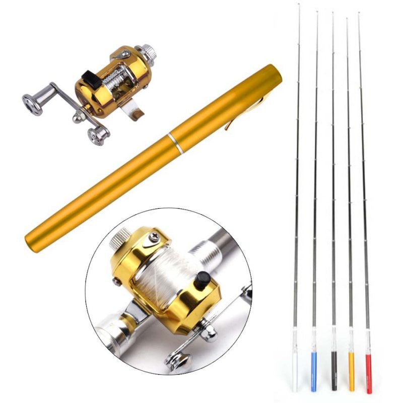 Pocket Pen Telescopic Mini Fishing Rod And Reel In 6 Colors. – The Fishing Nook