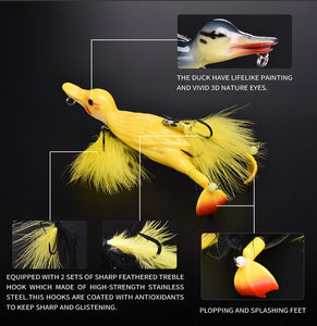 3D Duckling Topwater Fishing Lure. Floating, Plopping And Splashing,