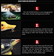 Load image into Gallery viewer, 3D Duckling Topwater Fishing Lure. Floating, Plopping And Splashing,
