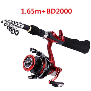 Spinning Fishing Rod with BD2000 Reel Set Olta 1.65m Carbon Fishing Combo