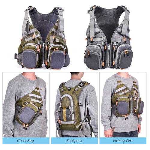 Fly Fishing Vest For Breathable Comfort With Adjustable Straps And Multiple Pockets
