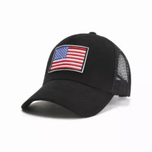 Load image into Gallery viewer, American Flag Trucker Hat with Adjustable Strap