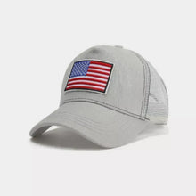 Load image into Gallery viewer, American Flag Trucker Hat with Adjustable Strap