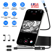 Load image into Gallery viewer, Endoscope Camera 1920P HD IP67 Waterproof Inspection Borescope Tool
