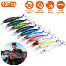 Load image into Gallery viewer, 10Pcs Fishing Lures Kit Spoon Lures Hard Spinner Baits
