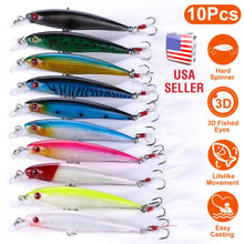 Load image into Gallery viewer, 10Pcs Fishing Lures Kit Spoon Lures Hard Spinner Baits