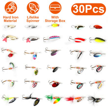 Load image into Gallery viewer, 30Pcs Fishing Lures Kit Metal Spoon Lures Hard Spinner