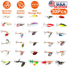 Load image into Gallery viewer, 30Pcs Fishing Lures Kit Metal Spoon Lures Hard Spinner