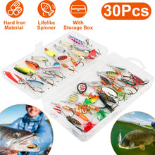 Load image into Gallery viewer, 30Pcs Fishing Lures Kit Metal Spoon Lures Hard Spinner