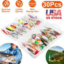 Load image into Gallery viewer, 30Pcs Fishing Lures Kit Metal Spoon Lures Hard Spinner