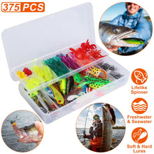 Load image into Gallery viewer, 375Pcs Fishing Baits and Tackle Box Saltwater