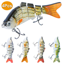 Load image into Gallery viewer, 4Pcs 10cm/20g Bass Fishing Lure 6 Segment Multi