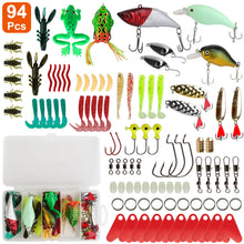 Load image into Gallery viewer, 94Pcs Fishing Lures Kit Soft Plastic Fishing Baits Set