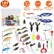 Load image into Gallery viewer, 101Pcs Fishing Lures Kit Soft Plastic Fishing Baits Set