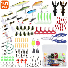 Load image into Gallery viewer, 101Pcs Fishing Lures Kit Soft Plastic Fishing Baits Set