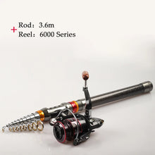 Load image into Gallery viewer, Telescopic Carbon Rod Reel Combo 1.8–3.6m