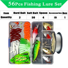 Load image into Gallery viewer, Soft and Hard Bait Lure Kit with Tackle Box