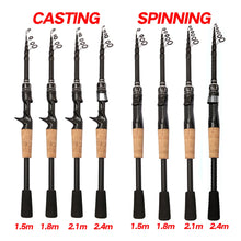 Load image into Gallery viewer, Carbon Telescopic Baitcasting &amp; Spinning Lure Rod (1.5–2.4m)