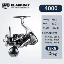 Load image into Gallery viewer, High-Drag Stainless Metal Spinning Reel (2000–6000)