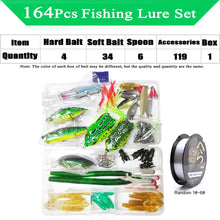 Load image into Gallery viewer, Soft and Hard Bait Lure Kit with Tackle Box