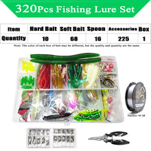 Load image into Gallery viewer, Soft and Hard Bait Lure Kit with Tackle Box