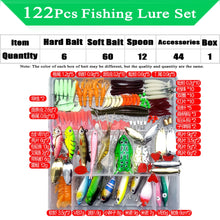Load image into Gallery viewer, Soft and Hard Bait Lure Kit with Tackle Box