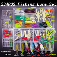 Load image into Gallery viewer, Soft and Hard Bait Lure Kit with Tackle Box