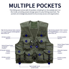 Load image into Gallery viewer, 10-Pocket Breathable Mesh Fishing Vest