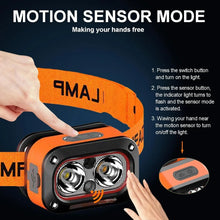 Load image into Gallery viewer, Rechargeable Motion Sensor Headlamp