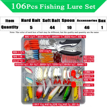 Load image into Gallery viewer, Soft and Hard Bait Lure Kit with Tackle Box