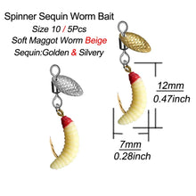 Load image into Gallery viewer, Sequin Spinner Worm Flies, 5- or 10-Pack