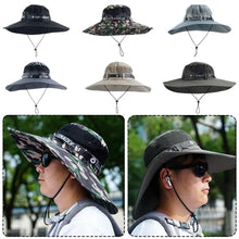 Load image into Gallery viewer, Wide Brim Mesh Fishing Bucket Hat