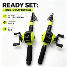 Load image into Gallery viewer, Telescopic Travel Rod Reel Combo 1.6–2.4m