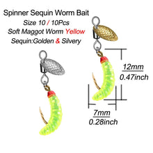 Load image into Gallery viewer, Sequin Spinner Worm Flies, 5- or 10-Pack