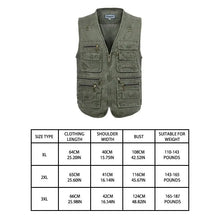 Load image into Gallery viewer, Men's Cotton Cargo Fishing Vest with Zip Pockets